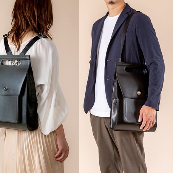 Totte Leather Bag Backpack. Hand Made in Japan. Japanese Himeji leather